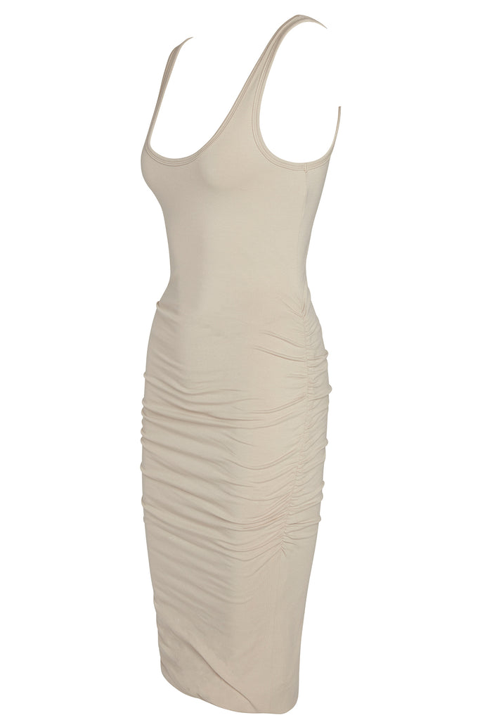 Dress 001- Beige - black-white-beige